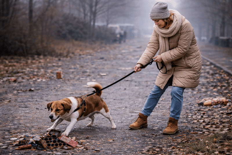 Am 1. Januar muss der Hund angeleint werden.