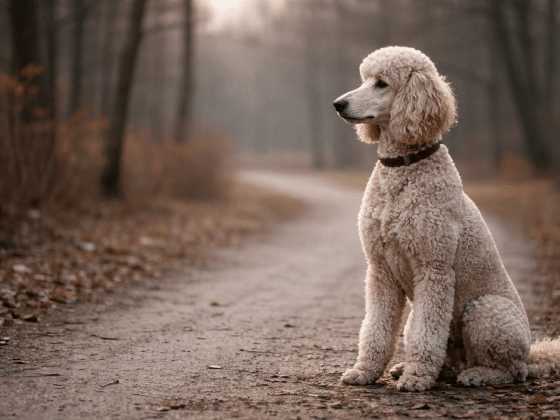 Koenigspudel am Wegrand.