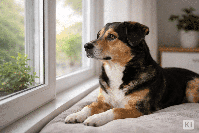 Hund zeigt Wahrnehmen statt Handeln und innere Aktivität ohne äußere Bewegung