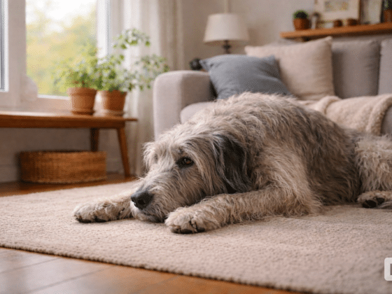 Wolfshund auf seinem Platz