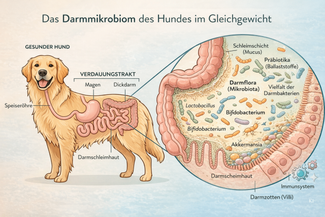 Gesundes Mikrobiom eines Hundes