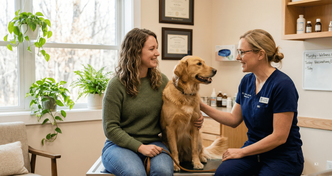 Gespräch in der Tierarztpraxis.