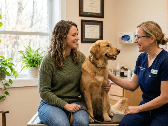 Gespräch in der Tierarztpraxis.